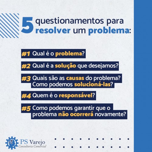 5 questionamentos para resolver um problema